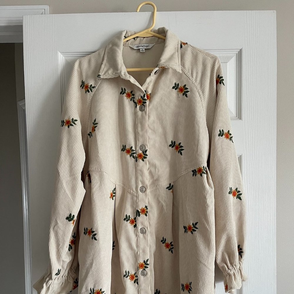 NWOT Davi & Dani Corduroy Button-Up Dress, Size M